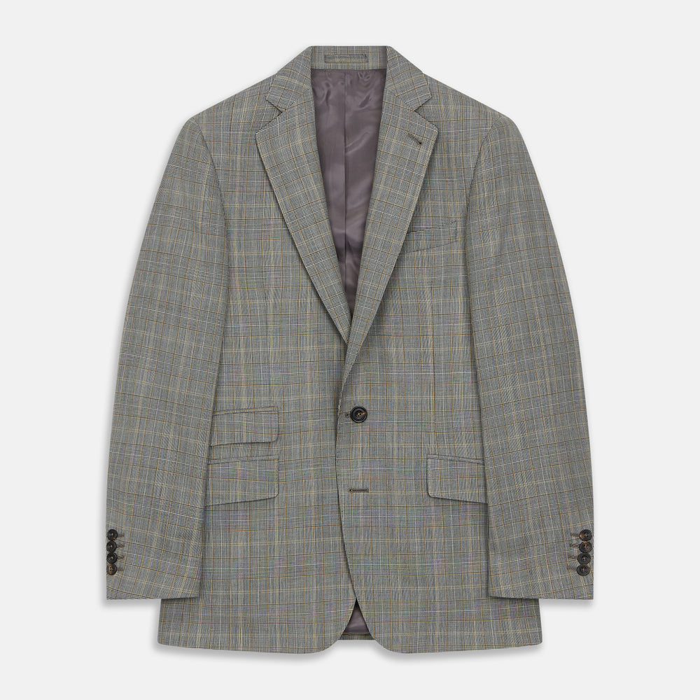 Beige Wool Prince-of-Wales Check Jacket