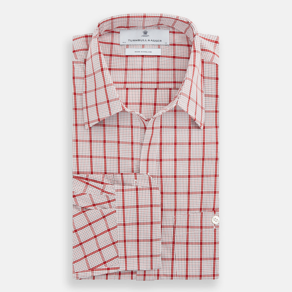 Red Graph Overlay Check Piccadilly Shirt