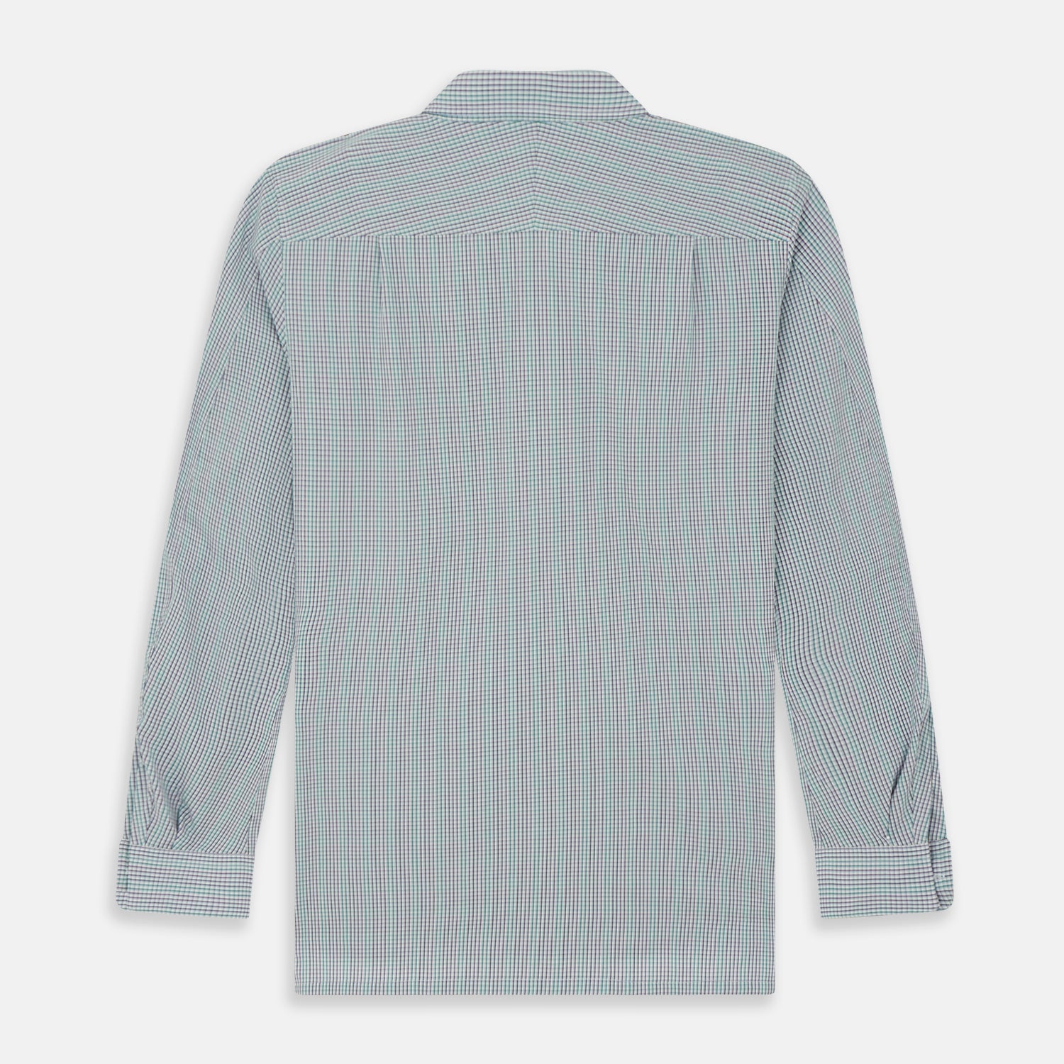 Green Graph Overlay Micro Check Piccadilly Shirt