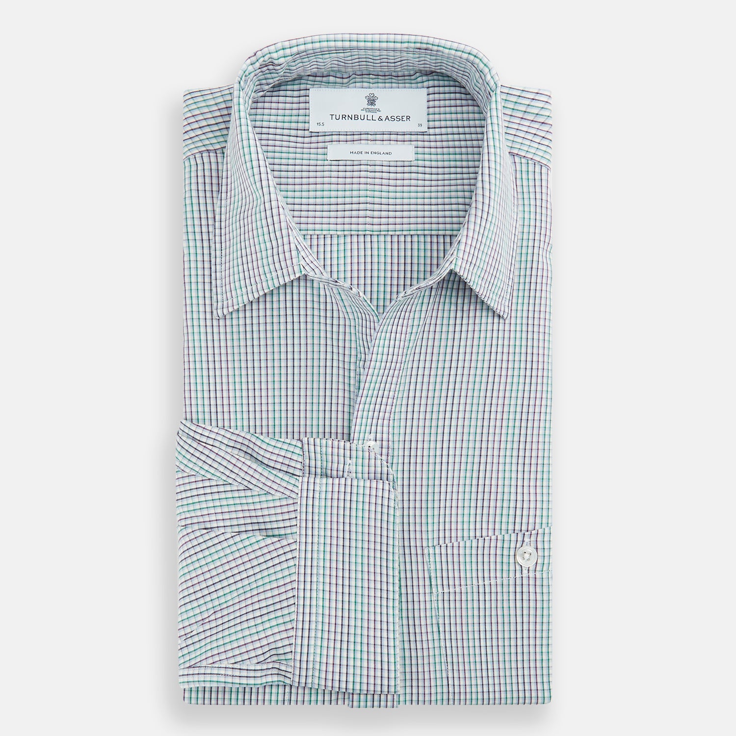 Green Graph Overlay Micro Check Piccadilly Shirt