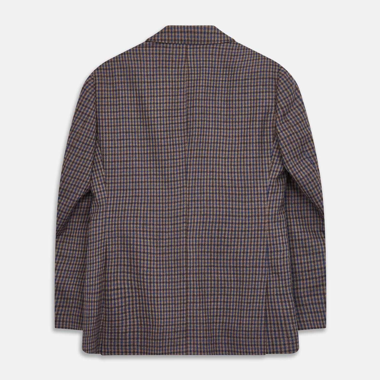 Brown & Blue Check Merino Barrington Blazer