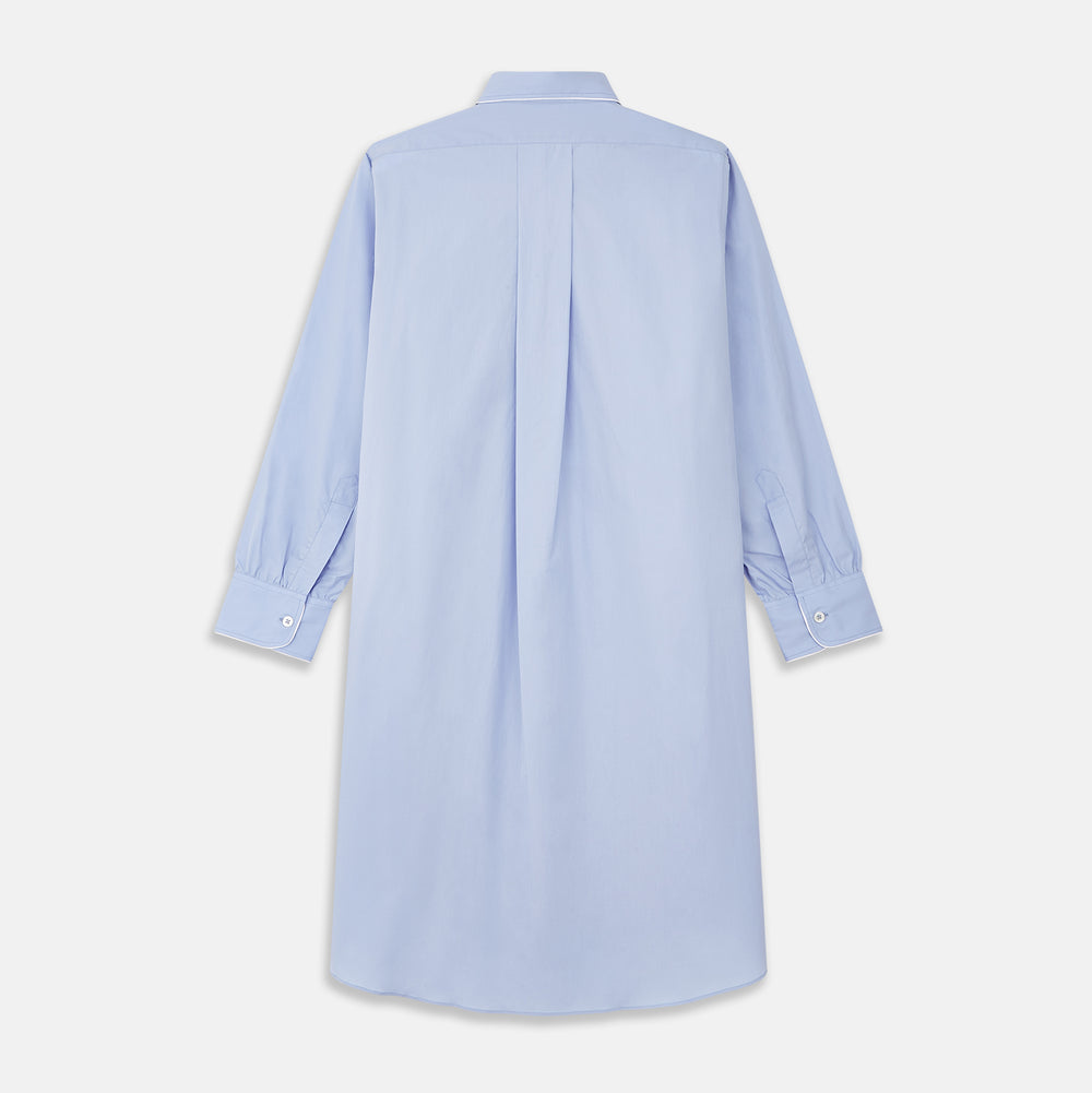Blue Piped Sea Island Quality Cotton Nightshirt