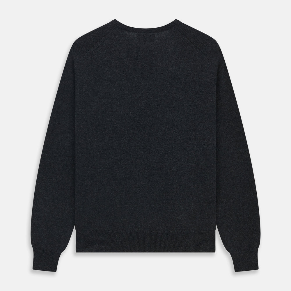 Charcoal V-Neck Cashmere Jumper
