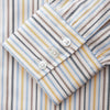 Yellow Multi Stripe Regular Fit Shirt with T&A Collar and 3 Button Cuffs