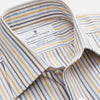 Yellow Multi Stripe Regular Fit Shirt with T&A Collar and 3 Button Cuffs