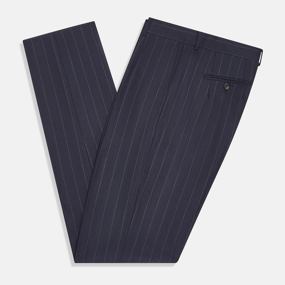 Navy Pinstripe Rupert Trousers