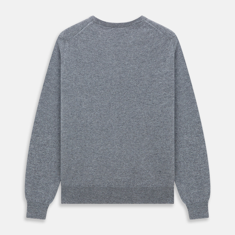 Flannel Grey Crew Neck Cashmere Jumper