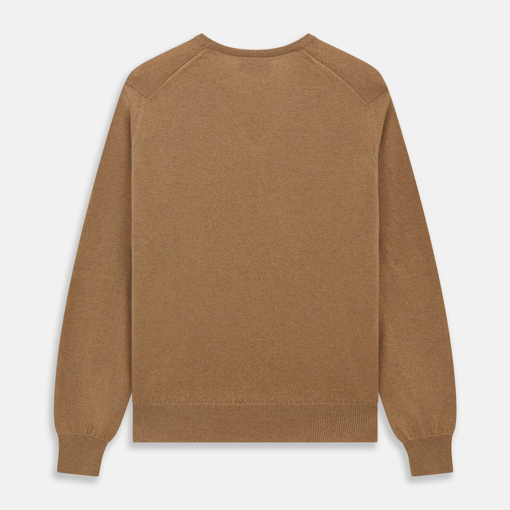 Natural V-Neck Cashmere Jumper