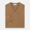 Natural V-Neck Cashmere Jumper