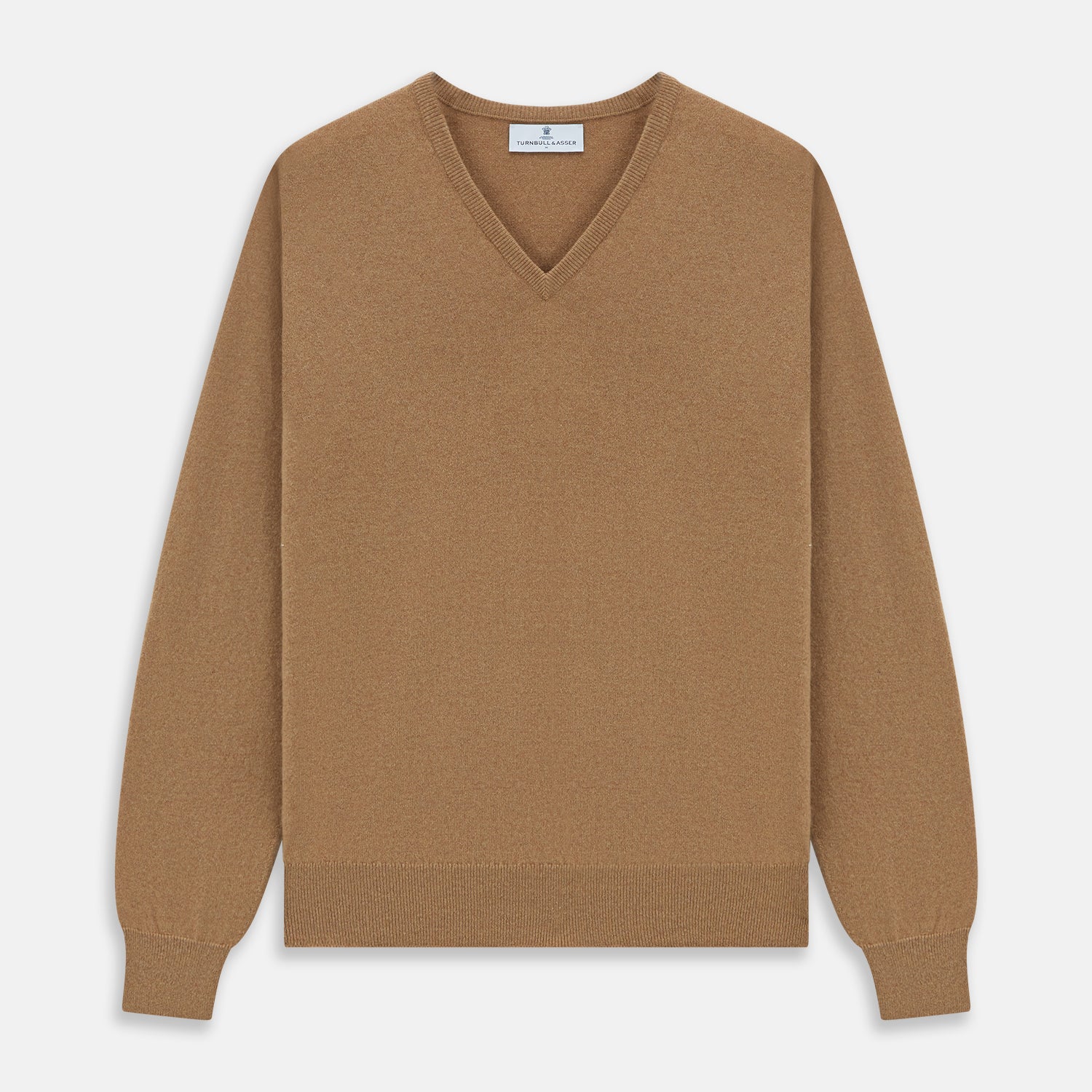 Natural V-Neck Cashmere Jumper