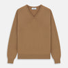 Natural V-Neck Cashmere Jumper