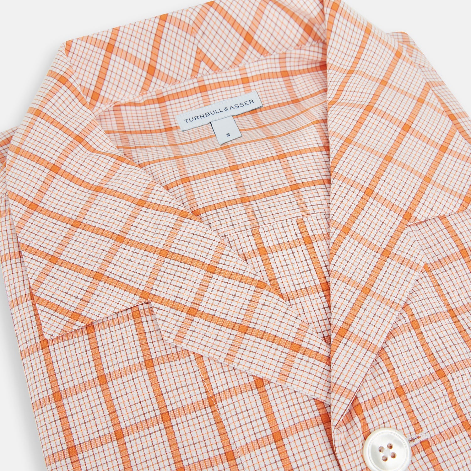 Orange Graph Overlay Check Pyjama Shirt