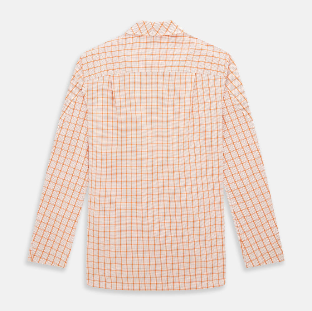 Orange Graph Overlay Check Pyjama Shirt
