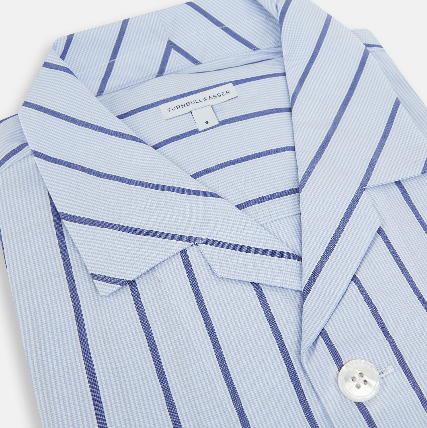 Blue Track Stripe Pyjama Shirt