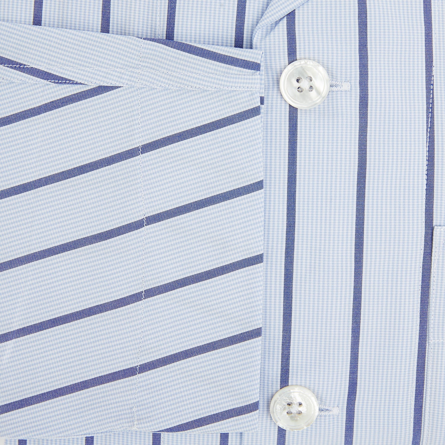 Blue Track Stripe Pyjama Shirt