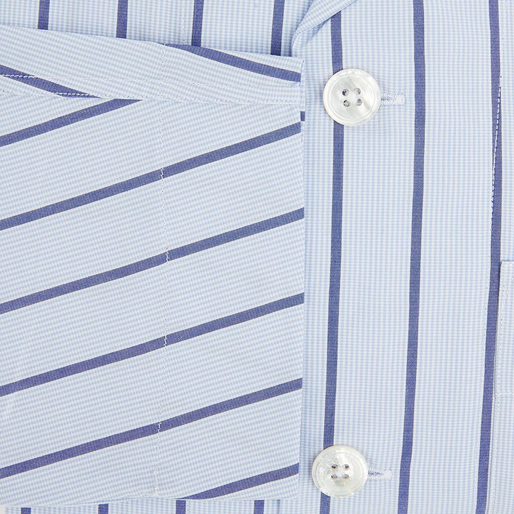 Blue Track Stripe Pyjama Shirt