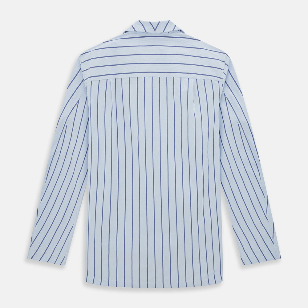 Blue Track Stripe Pyjama Shirt