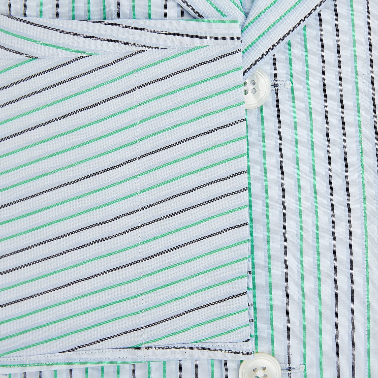 Green and Blue Shadow Pinstripe Pyjama Shirt