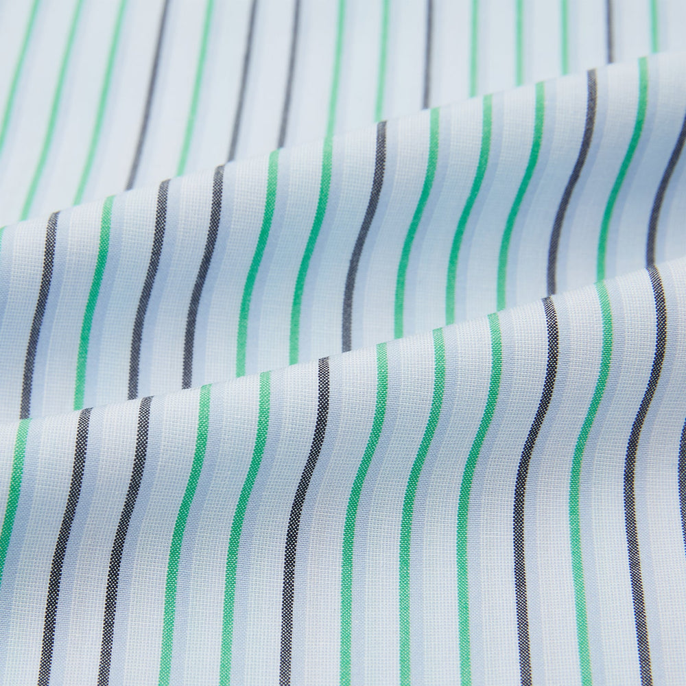 Green and Blue Shadow Pinstripe Pyjama Shirt