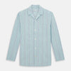 Green and Blue Shadow Pinstripe Pyjama Shirt