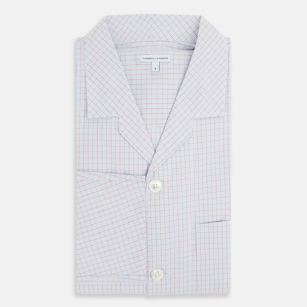 Red Multi Graph Check Pyjama Shirt