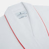 White Piped Herringbone Cotton Gown