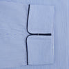 Blue Fine Bengal Stripe Piped Cotton Gown