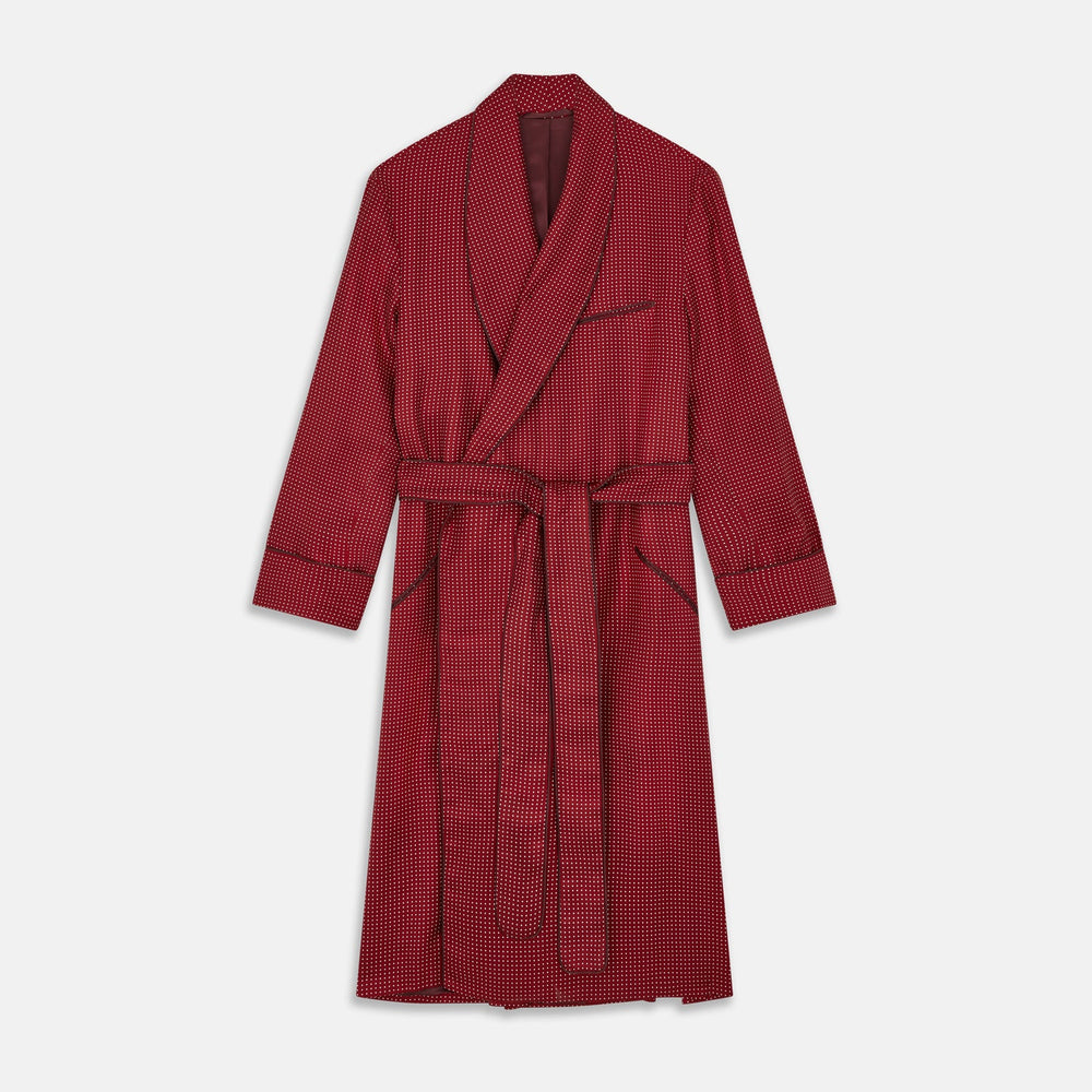 Burgundy Spot Silk Gown