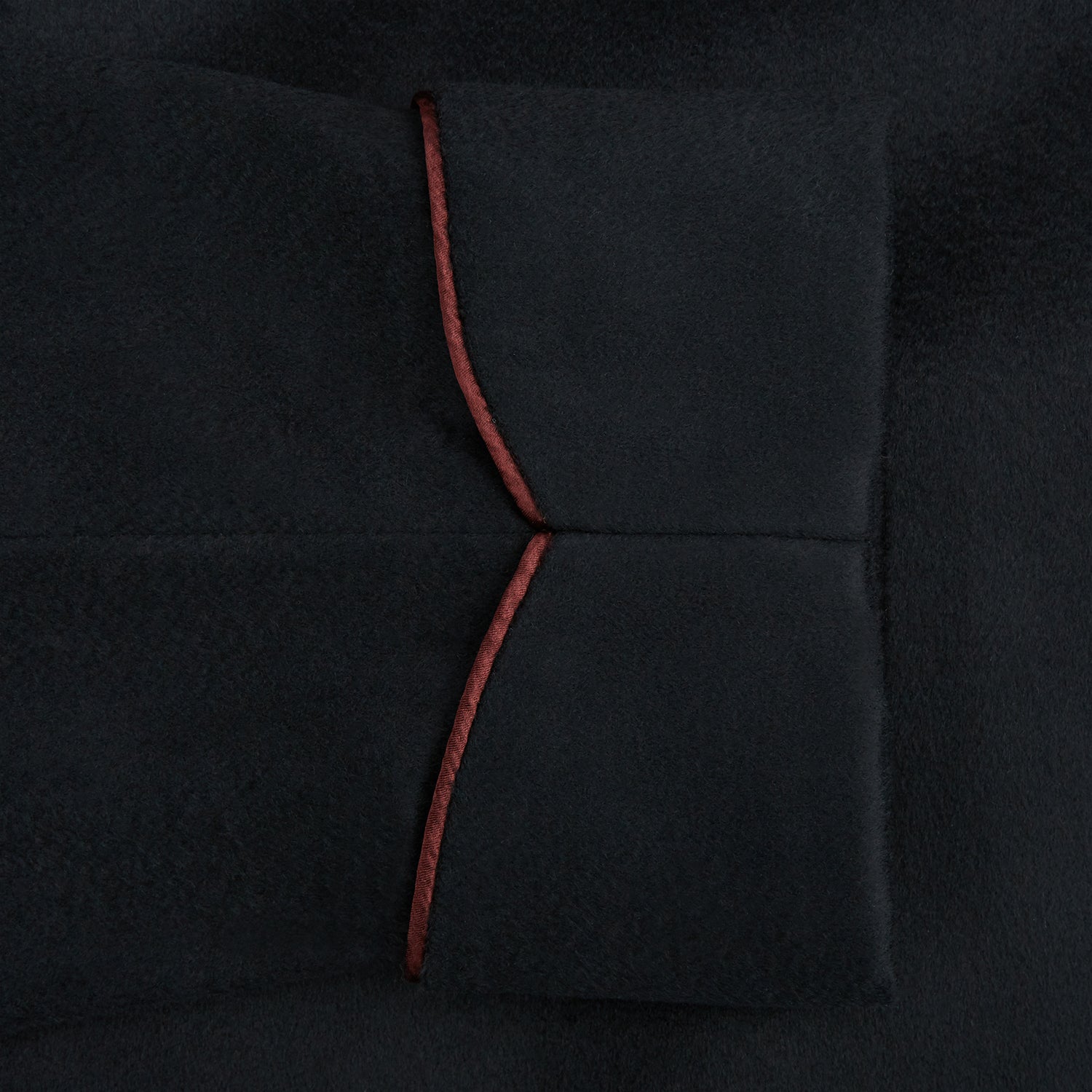Navy and Red Piped Cashmere Gown