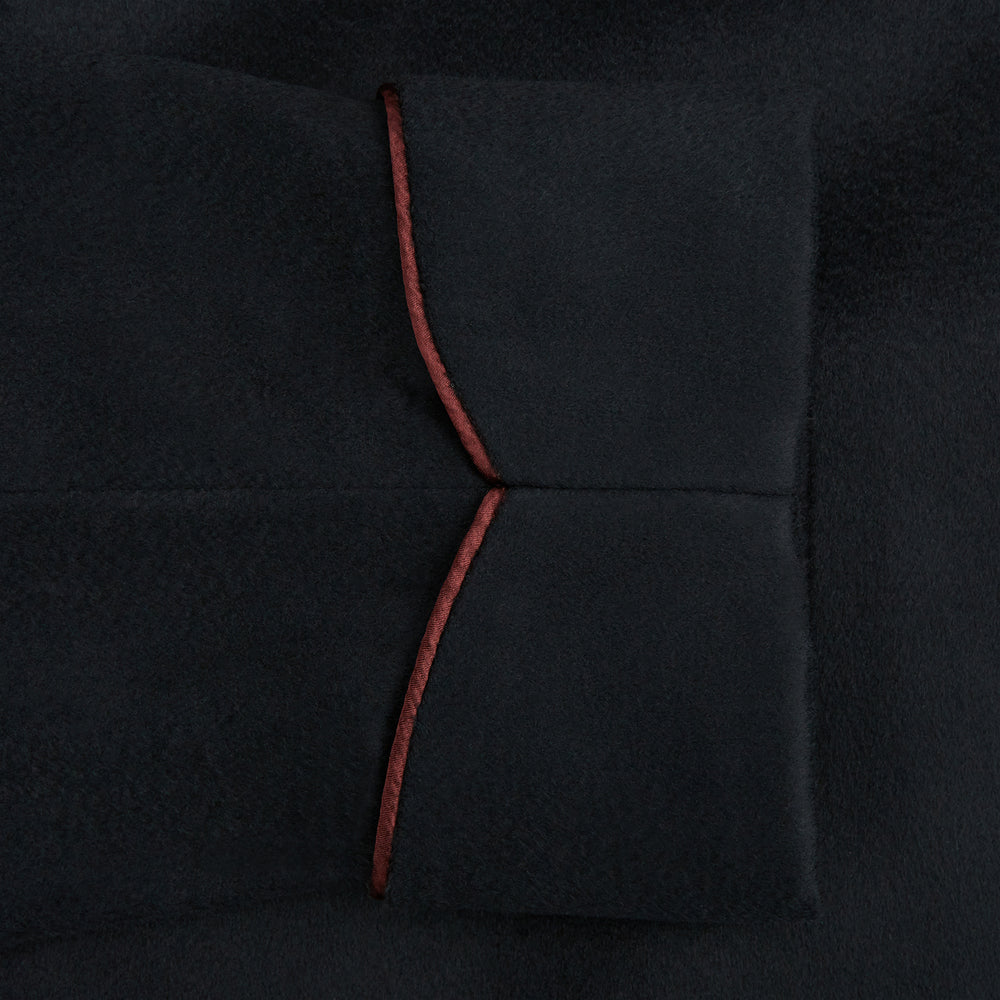 Navy and Red Piped Cashmere Gown