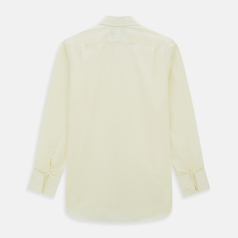 Cream Cotton Shirt with T&A Collar and Double Cuffs