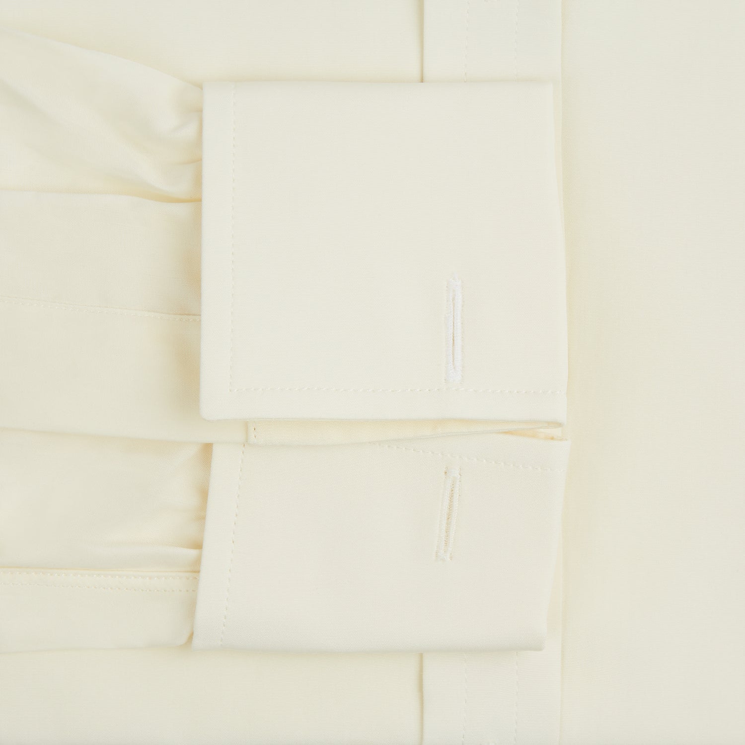 Cream Cotton Shirt with T&A Collar and Double Cuffs