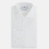 Tailored Fit Plain White Cotton Shirt with Kent Collar and 3-Button Cuffs
