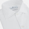 Tailored Fit Plain White Cotton Shirt with Kent Collar and Double Cuffs