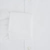 Tailored Fit Plain White Cotton Shirt with Kent Collar and Double Cuffs
