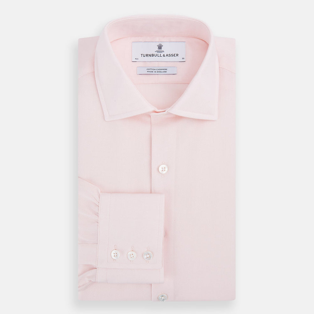 Tailored Fit Pale Pink Cotton Cashmere Belgravia Shirt