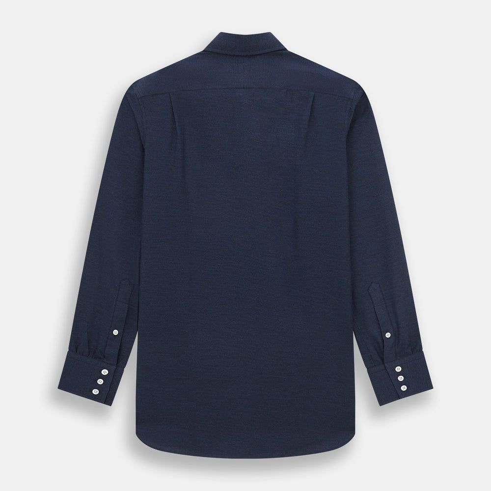 Tailored Fit Navy Cotton Cashmere Belgravia Shirt