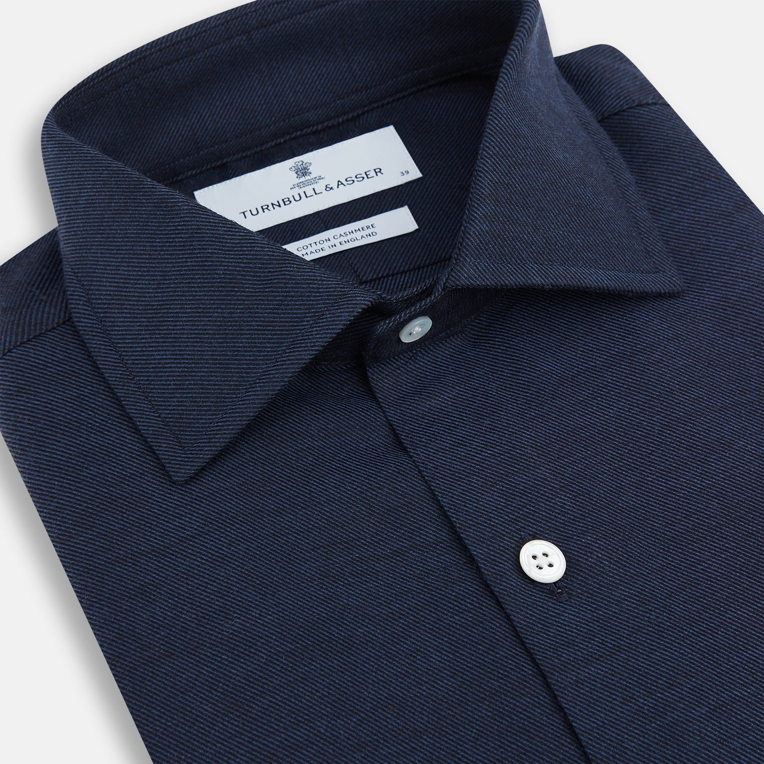 Tailored Fit Navy Cotton Cashmere Belgravia Shirt