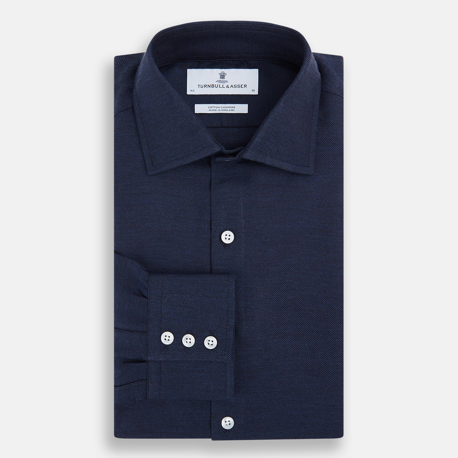 Tailored Fit Navy Cotton Cashmere Belgravia Shirt