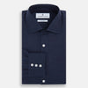 Tailored Fit Navy Cotton Cashmere Belgravia Shirt