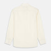 Tailored Fit Cream Cotton Shirt with Kent Collar and 3-Button Cuffs