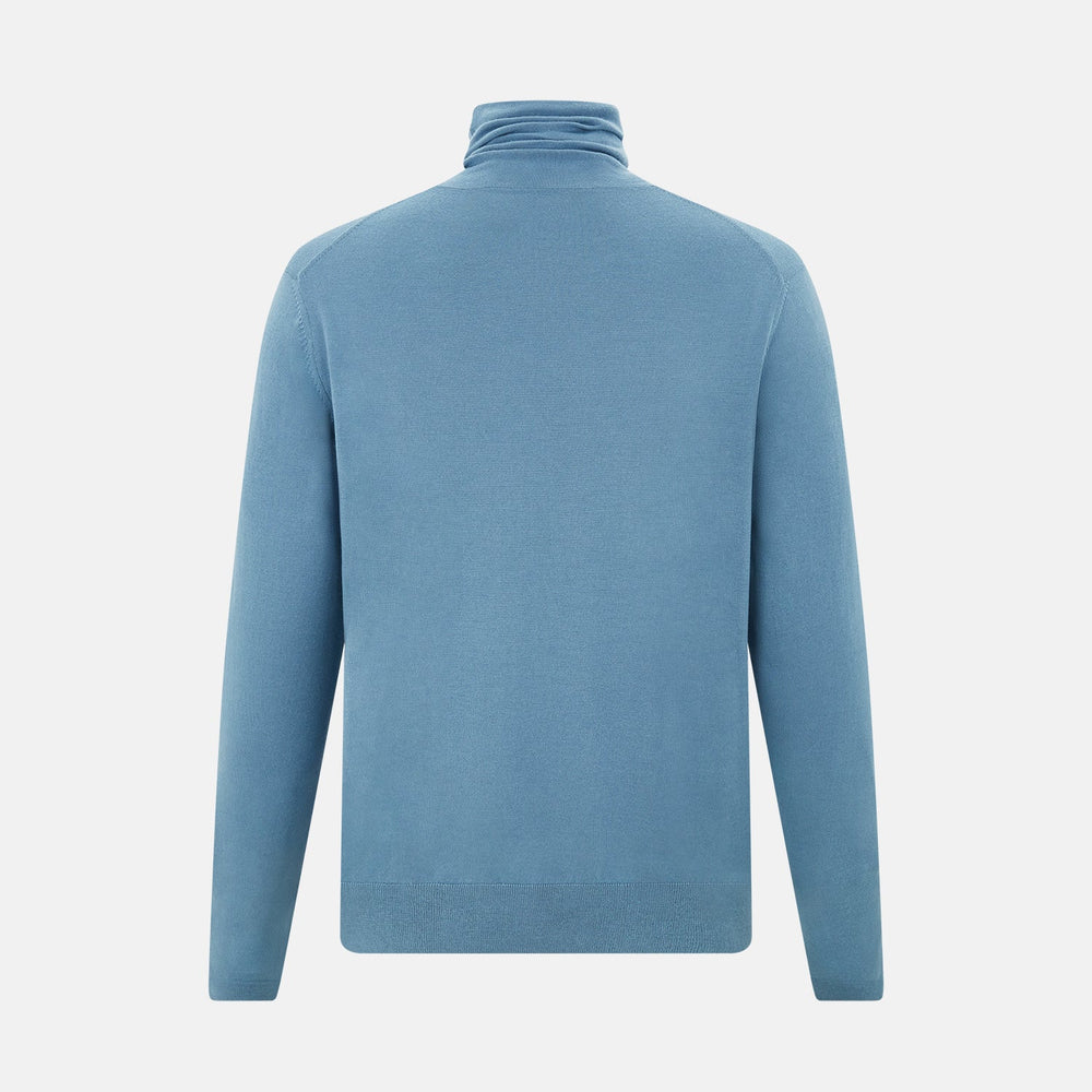 Pale Blue Fine Merino High Neck Jumper