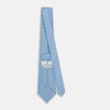 Blue Floral Tile Pattern Printed Silk Tie