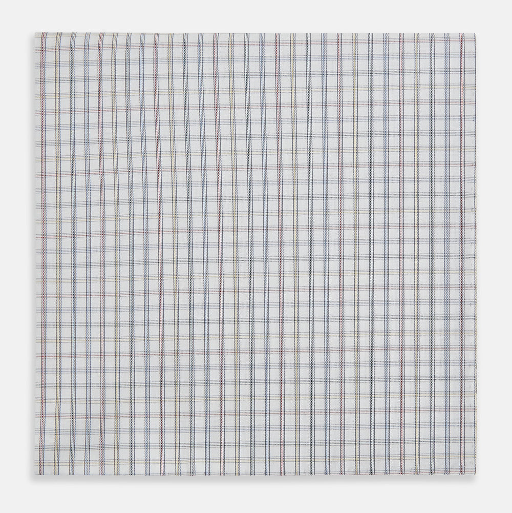 Sky Blue Multi Graph Check Hand-Rolled Handkerchief