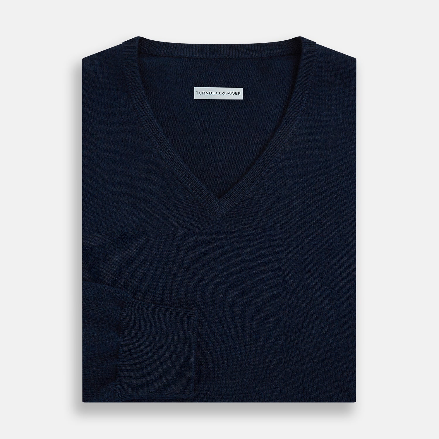 Navy Cashmere V-neck Jumper