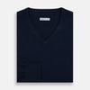 Navy Cashmere V-neck Jumper