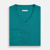 Turquoise Cashmere V-neck Jumper