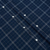 Indigo Windowpane Check Windsor Shirt with Constrast T&A Collar and Cuffs