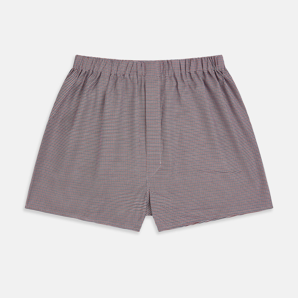 Burgundy Houndstooth Godfrey Boxer Shorts