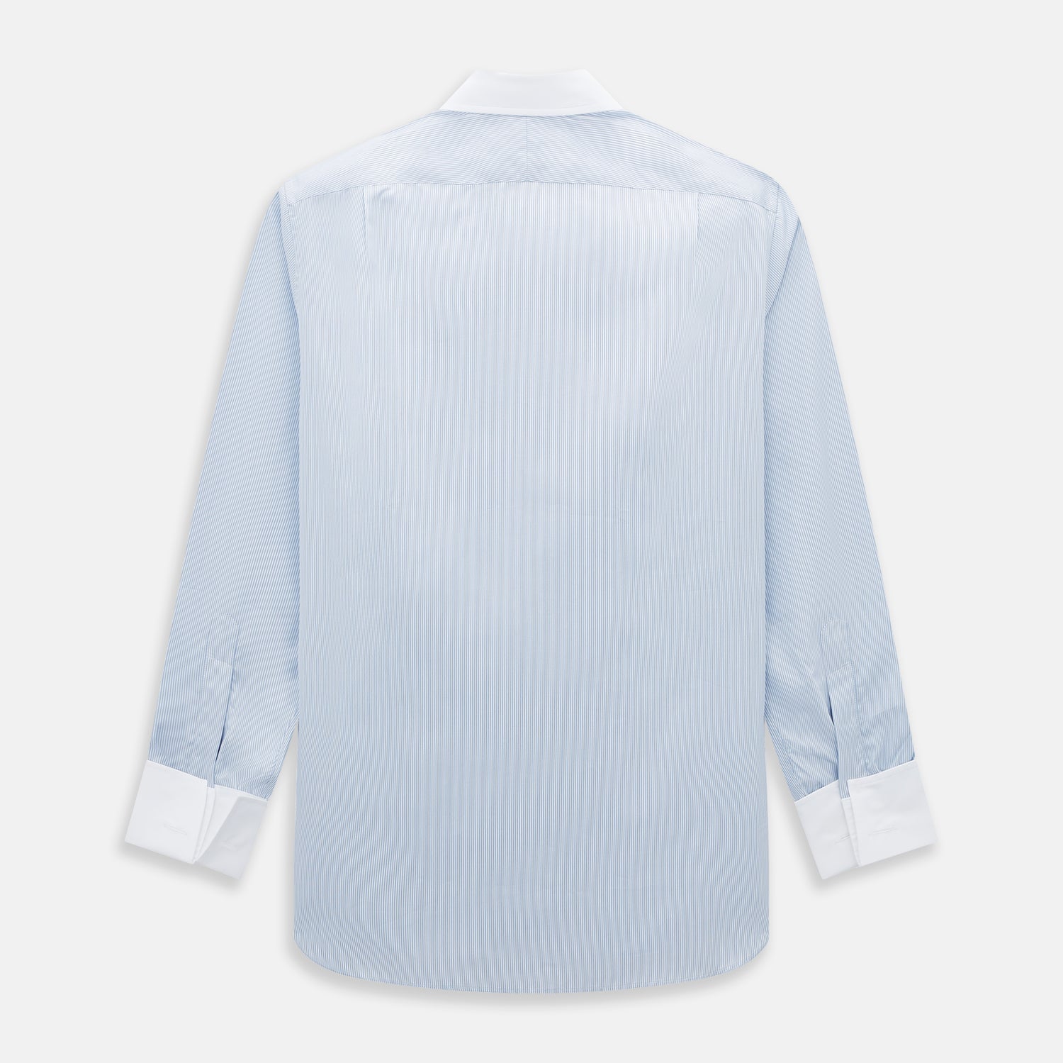 Sky Blue Hairline Multi Stripe Shirt with Constrast T&A Collar and Cuffs